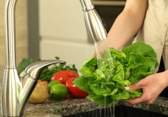 Lavado intenso de frutas y verduras, con desinfecci&oacute;n posterior en agua con hipoclorito de sodio.